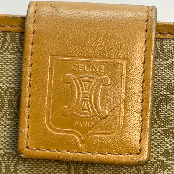 Auth. CELINE Macadam PVC Bifold Wallet Beige Brown Logo Print Canvas Leather - Picture 6 of 17